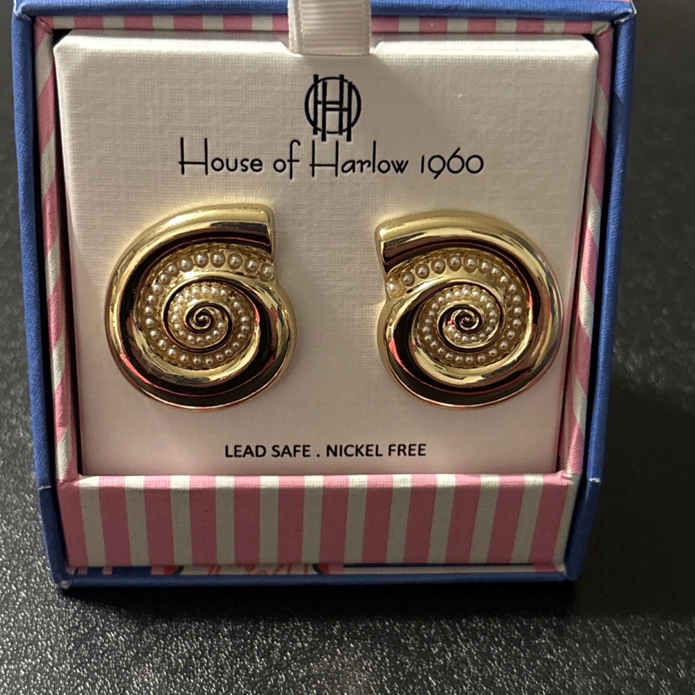 House Of Harlow 1960 Nautilus Shell Earrings